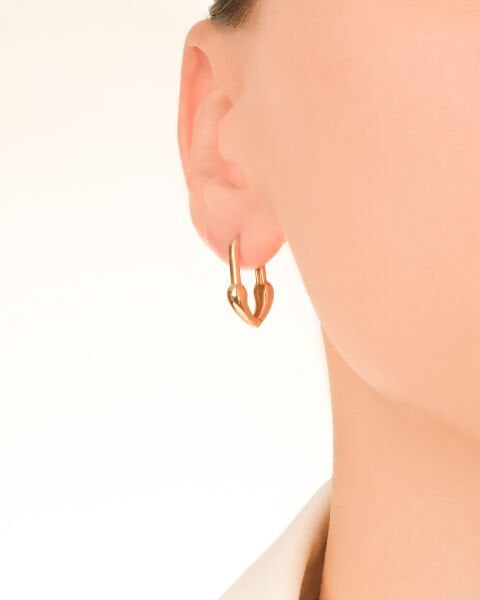 14 Ayar Altın Minimal Tasarım Küpe