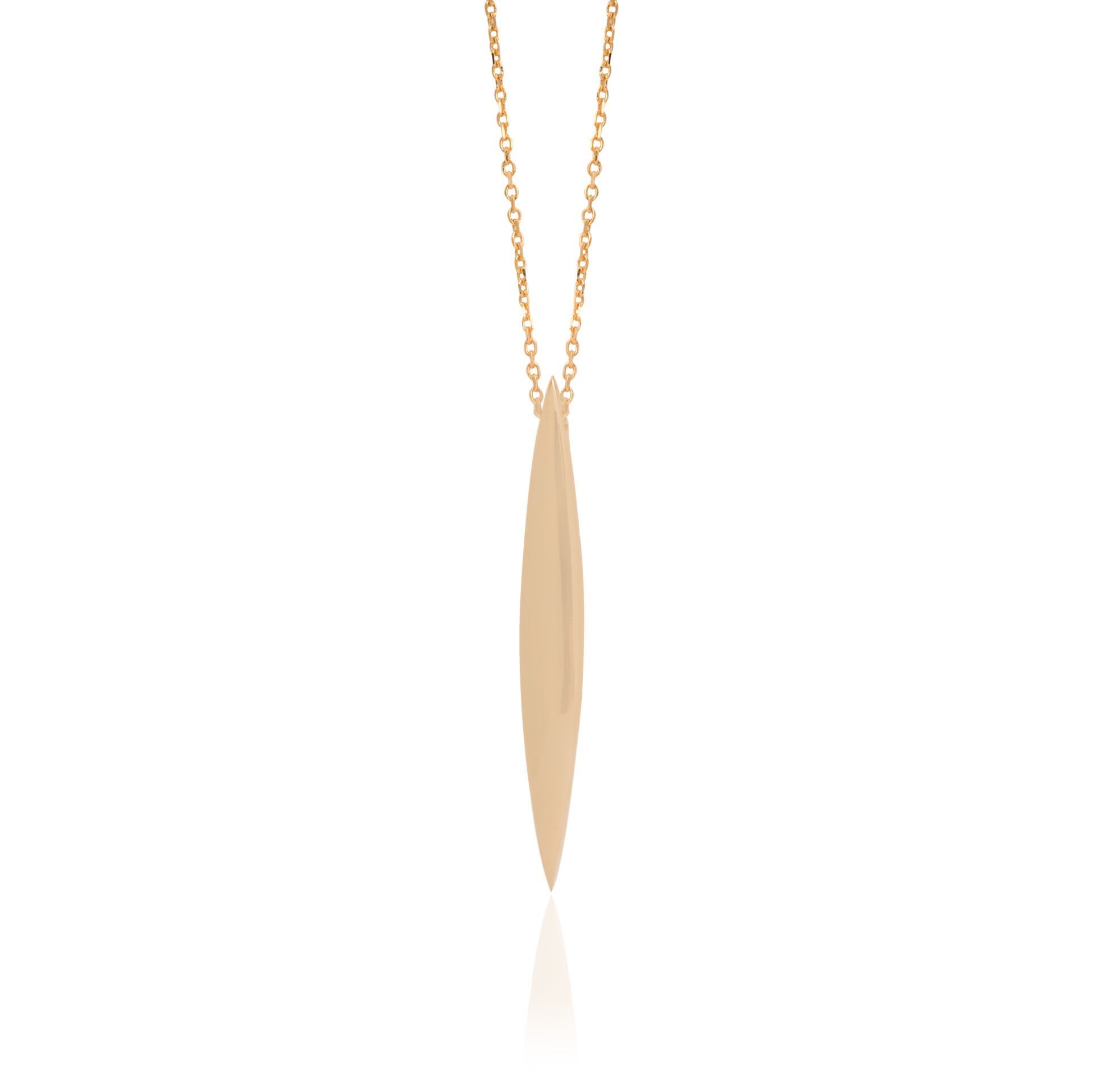 14 Ayar Altın Minimal Elips Form Kolye