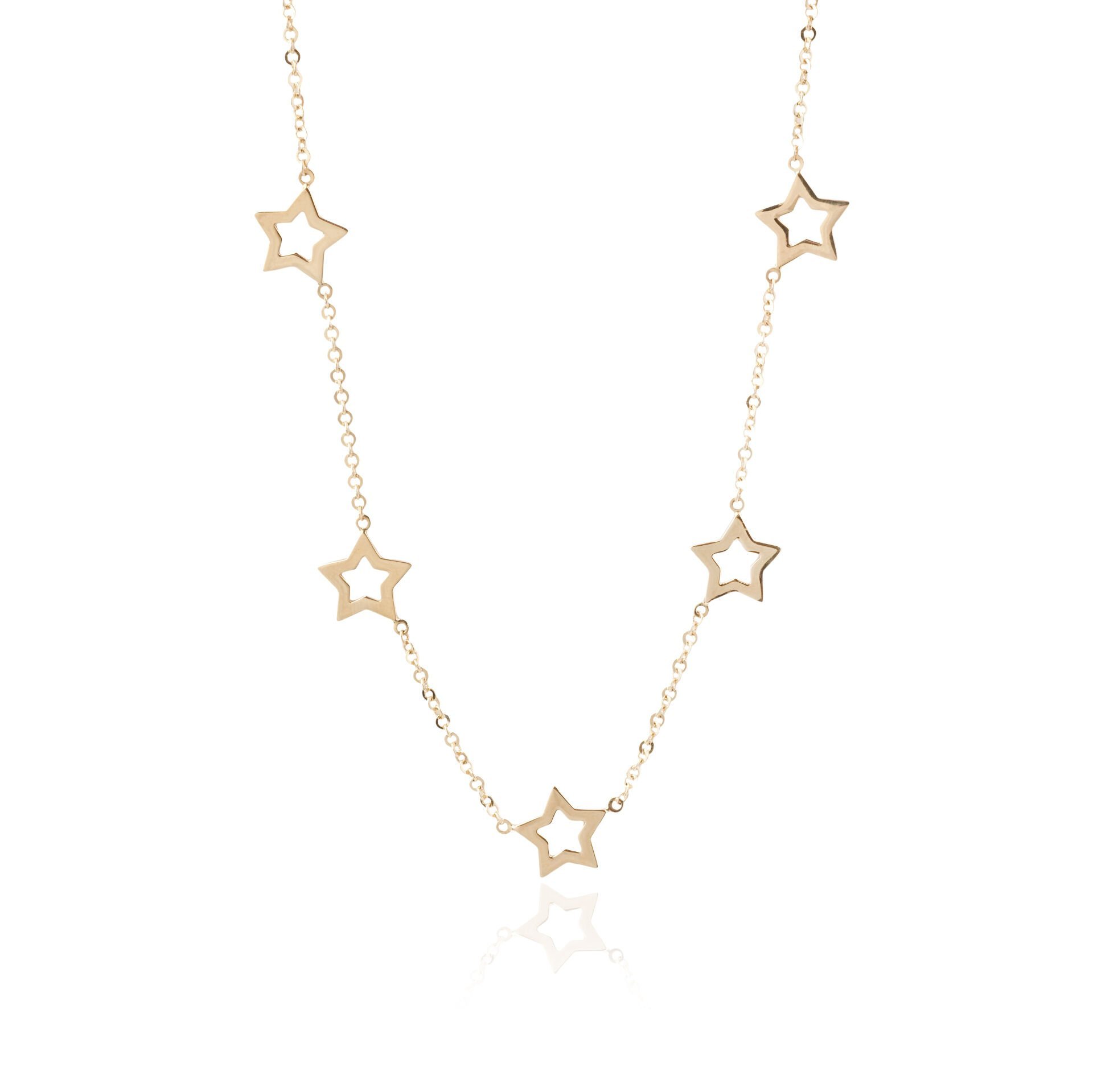 14 Ayar Altın Çoklu Yıldız Figürlü Kolye