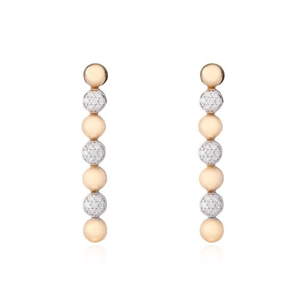 Pırlanta Rose Altın Sallantılı Küpe