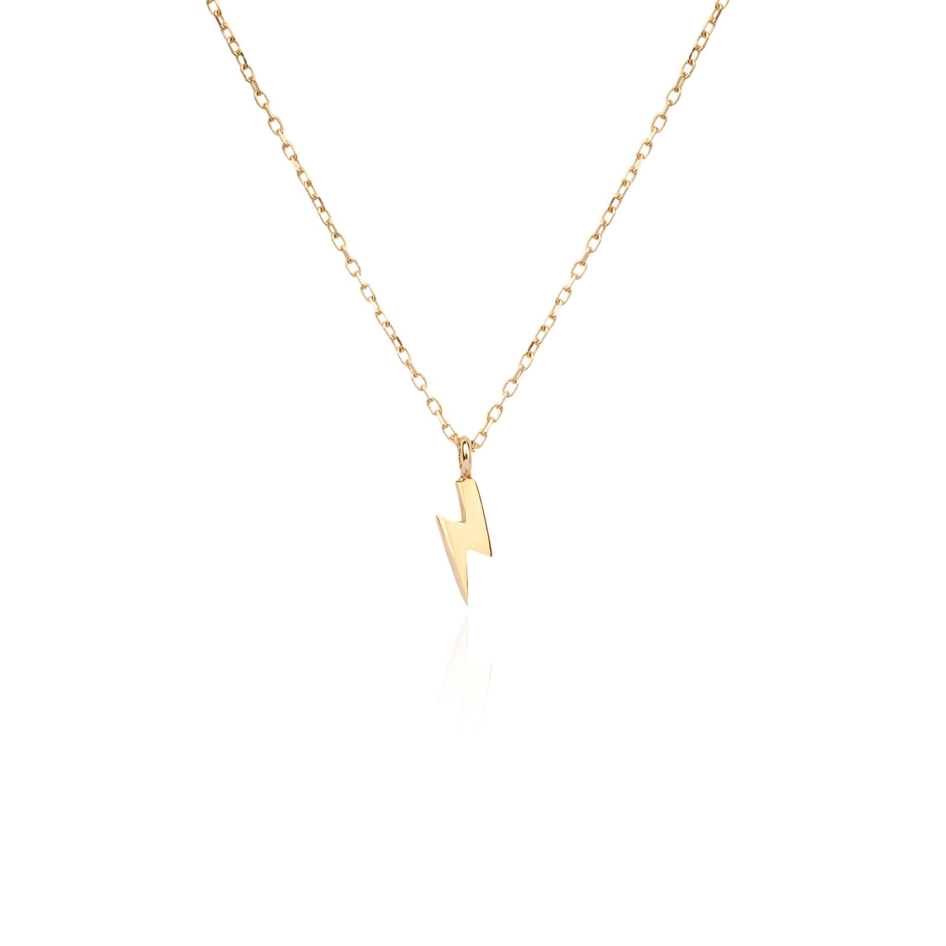 14 Ayar Altın Şimşek Figürlü Minimal Kolye