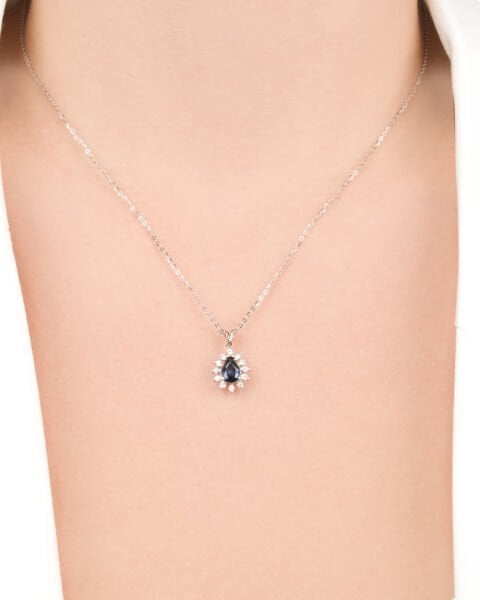 Pırlanta Safir Taşlı Damla Model Set