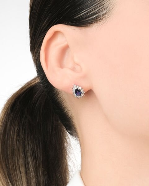 Pırlanta Safir Taşlı Damla Model Set