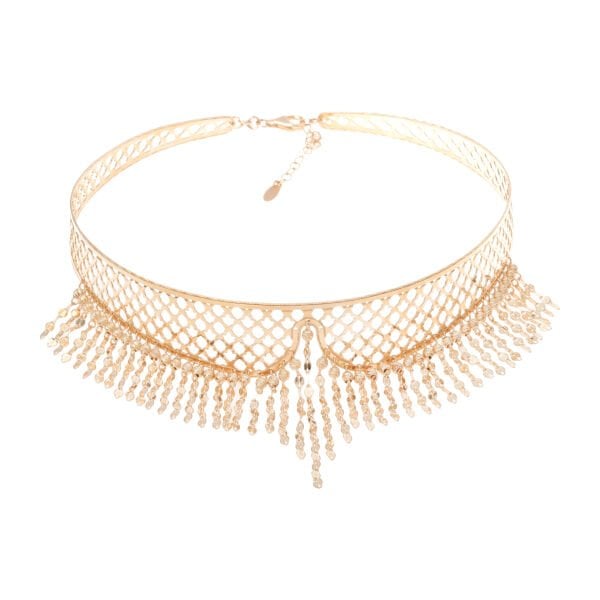 14 Ayar Altın Dorika Toplu Pullu Sallantılı Tasarım Set (Kolye - Bilezik)