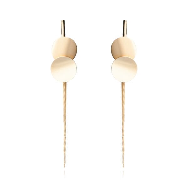 14 Ayar Altın Yuvarlak Form Sallantılı Tasarım Set