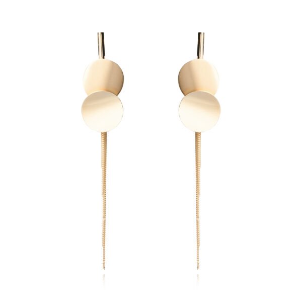 14 Ayar Altın Yuvarlak Form Sallantılı Tasarım Küpe