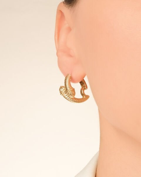 14 Ayar Altın Özel Tasarım Burgu Küpe