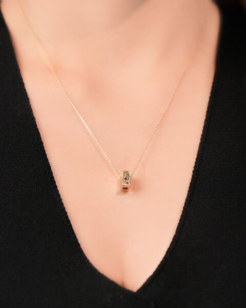 14 Ayar Altın Çoklu Sembollü Charm Kolye – Nazar Yıldız ve Yonca Figürlü