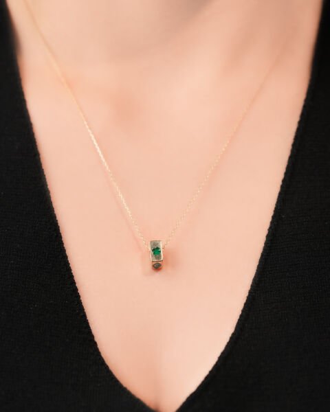 14 Ayar Altın Çoklu Sembollü Charm Kolye – Nazar Yıldız ve Yonca Figürlü