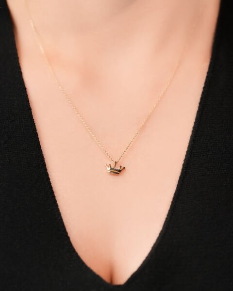 14 Ayar Altın Taç Kolye