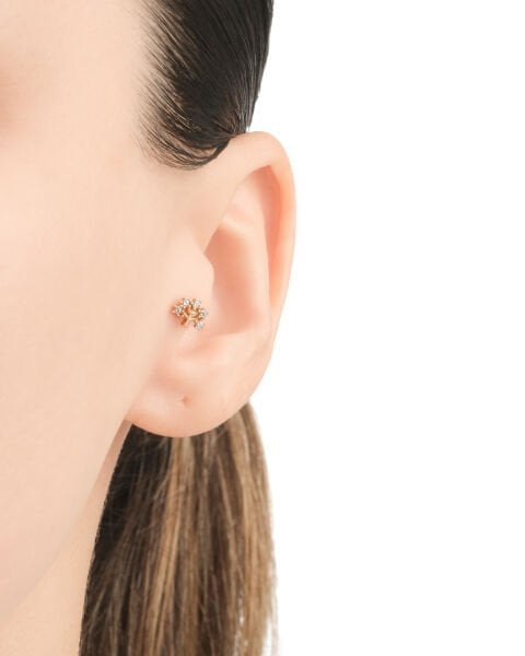 14 Ayar Altın Hayat Ağacı Figürlü  Taşlı Tragus Küpe