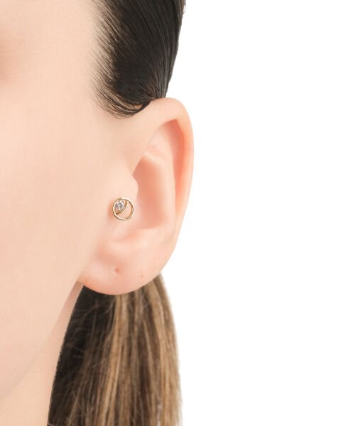 14 Ayar Altın Taşlı Göz Figürlü Tragus Küpe