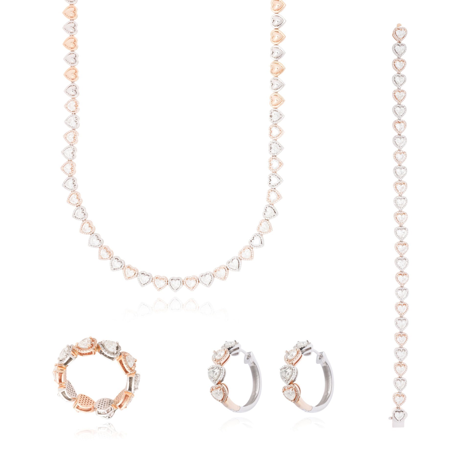 Kalp Kesim Pırlanta Özel Tasarım Set