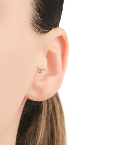 14 Ayar Altın Melek Figürlü Tragus Küpe