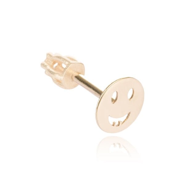 14 Ayar Altın Gülen Yüz Figürlü Tragus Küpe