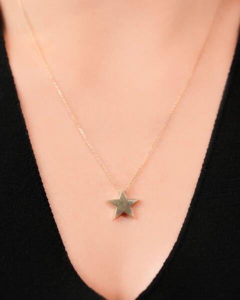 14 Ayar Altın Yıldız Kolye