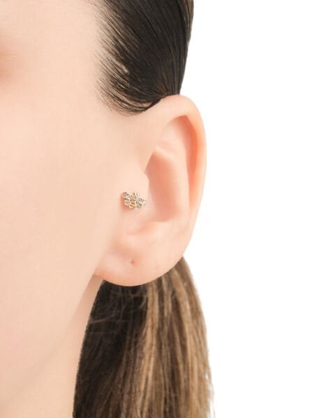 14 Ayar Altın Taşlı Arı Figürlü Tragus Küpe