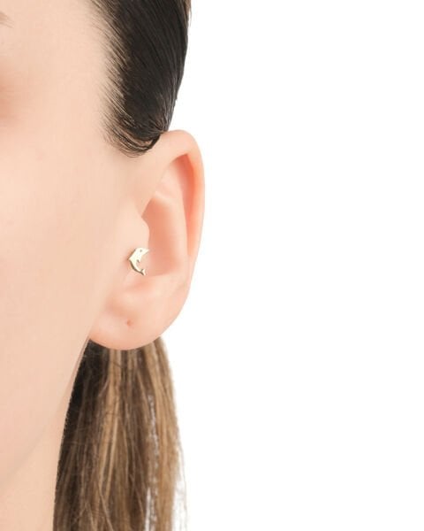 14 Ayar Altın Yunus Figürlü Tragus Küpe