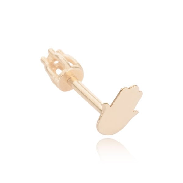 14 Ayar Altın Fatma Ana Eli Figürlü Tragus Küpe