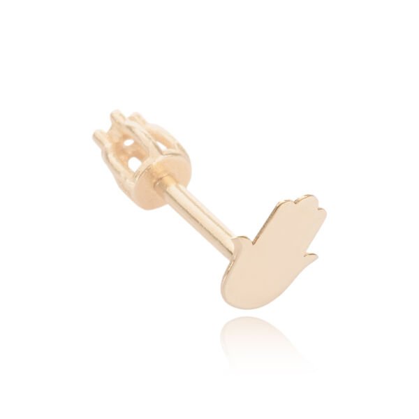 14 Ayar Altın Fatma Ana Eli Tragus Küpe