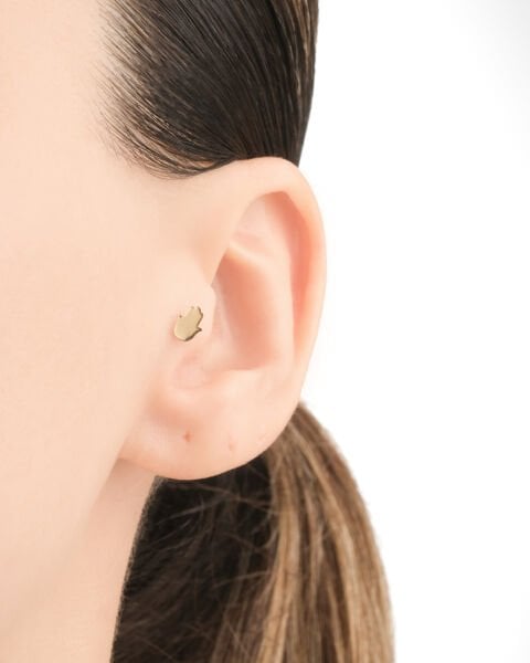 14 Ayar Altın Fatma Ana Eli Figürlü Tragus Küpe